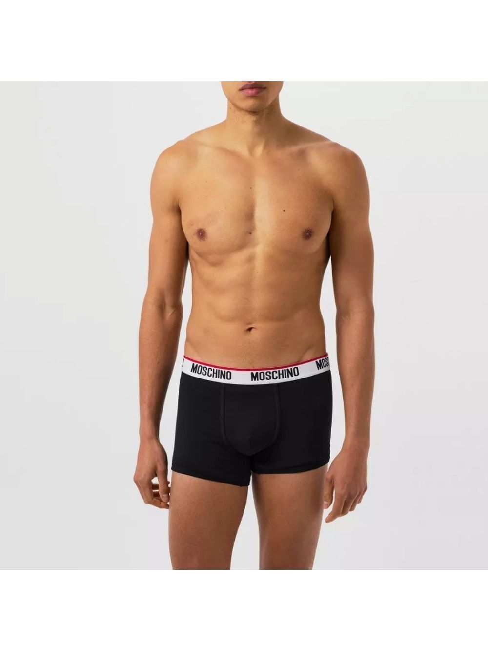 Moschino Men's Cotton Logo Waistband Boxer Briefs Medium New Black
